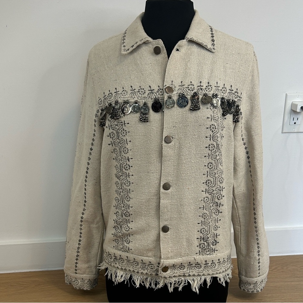 Z&L Europe Boho Coin Embellished Jacket M